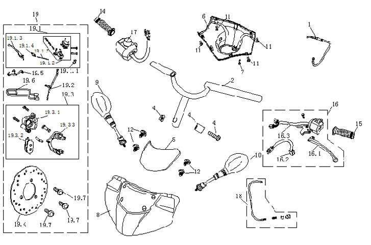Backspeglar - Bromshandtag - Styre - Strykåpor - Switchar